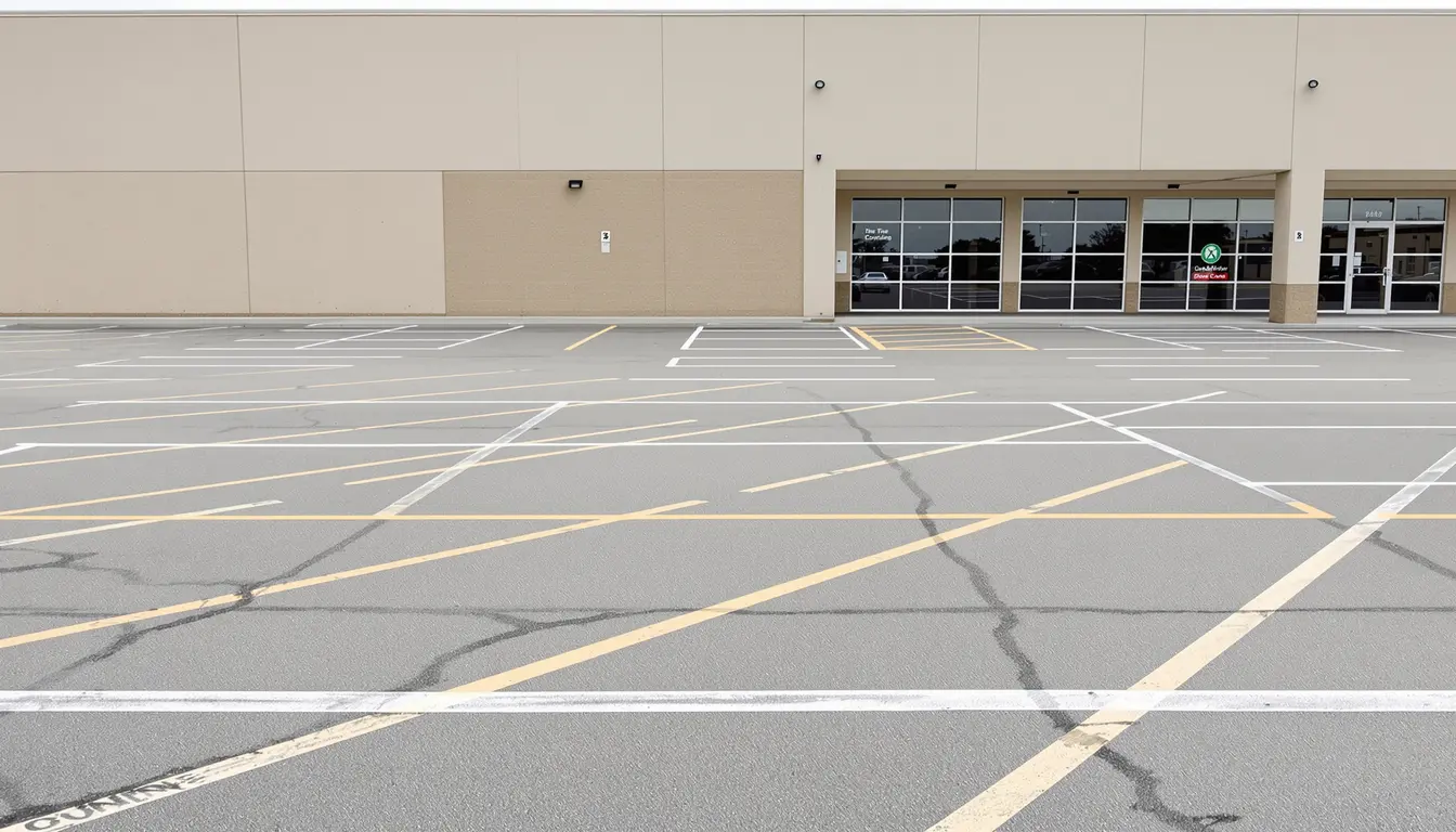 Commercial concrete parking lot installed in north Kansas City — clean commercial surface