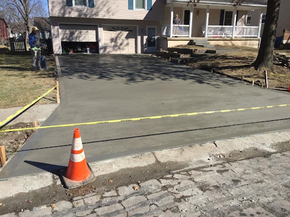 Concrete driveway replacement in progress in north Kansas City