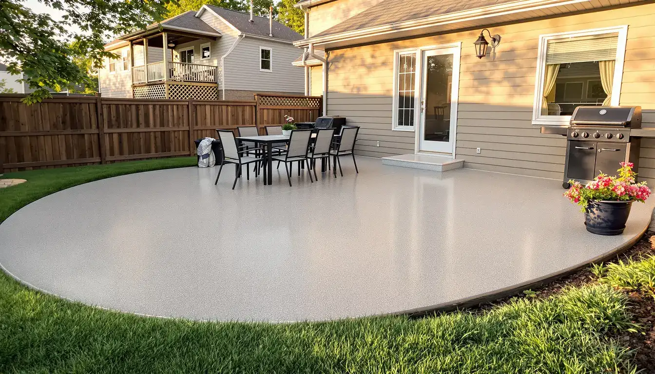 Concrete patio pour — residential backyard project in Kansas City